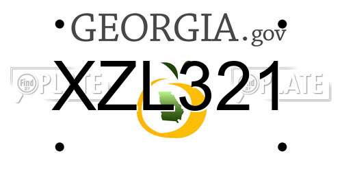 XZL321 Georgia License Plate