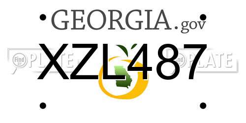 XZL487 Georgia License Plate