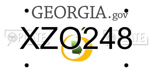 XZO248 Georgia License Plate