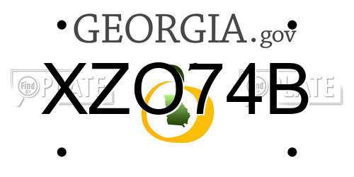 XZO74B Georgia License Plate