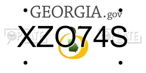 XZO74S Georgia License Plate