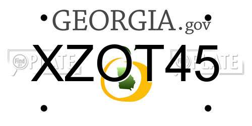 XZOT45 Georgia License Plate