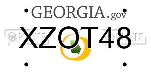 XZOT48 Georgia License Plate