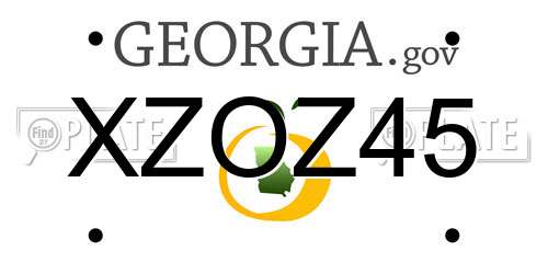 XZOZ45 Georgia License Plate