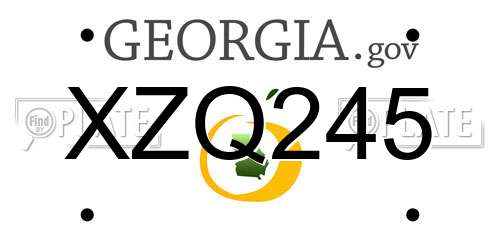 XZQ245 Georgia License Plate