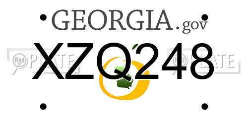 XZQ248 Georgia License Plate