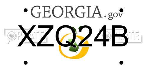 XZQ24B Georgia License Plate