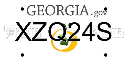 XZQ24S Georgia License Plate