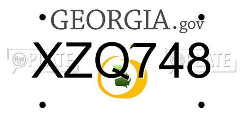 XZQ748 Georgia License Plate