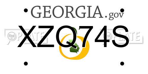 XZQ74S Georgia License Plate