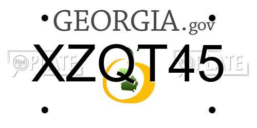 XZQT45 Georgia License Plate