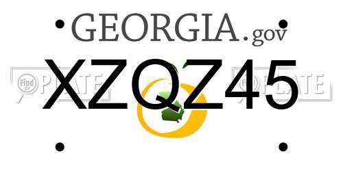 XZQZ45 Georgia License Plate