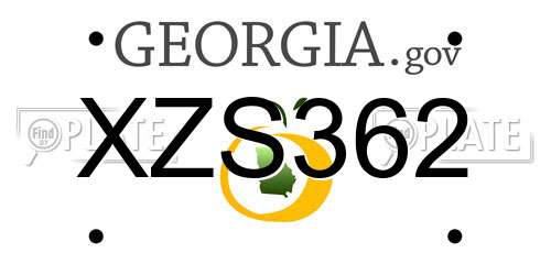 XZS362 Georgia License Plate