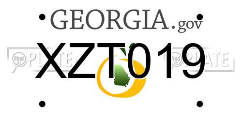 XZT019 Georgia License Plate