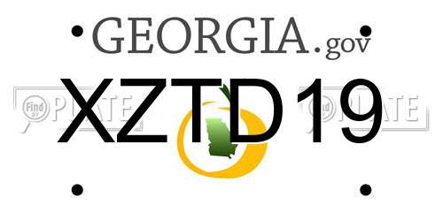 XZTD19 Georgia License Plate
