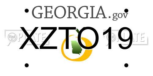 XZTO19 Georgia License Plate
