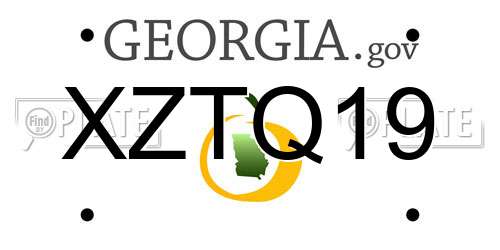XZTQ19 Georgia License Plate