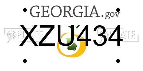XZU434 Georgia License Plate