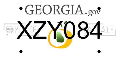 XZY084 Georgia License Plate