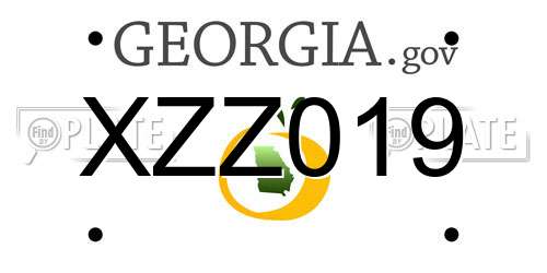 XZZ019 Georgia License Plate