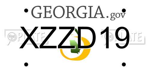 XZZD19 Georgia License Plate