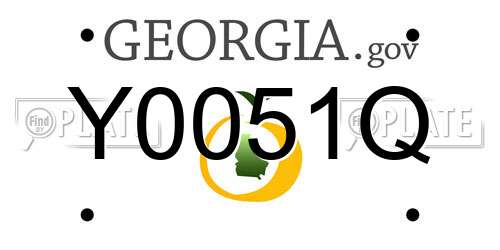 Y0051Q Georgia License Plate