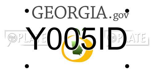 Y005ID Georgia License Plate