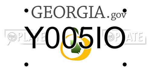 Y005IO Georgia License Plate