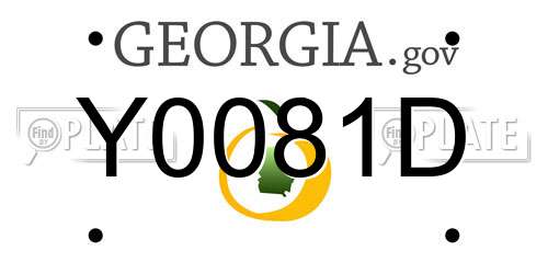 Y0081D Georgia License Plate