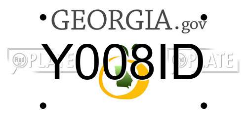 Y008ID Georgia License Plate