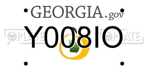 Y008IO Georgia License Plate