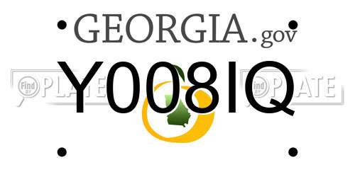 Y008IQ Georgia License Plate