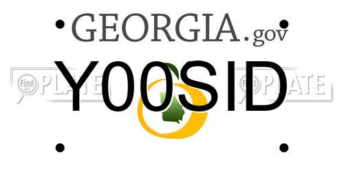 Y00SID Georgia License Plate