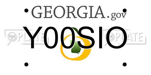 Y00SIO Georgia License Plate