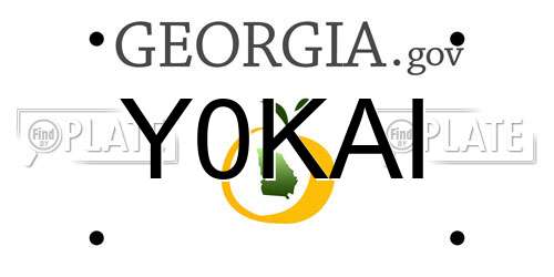 Y0KAI Georgia License Plate