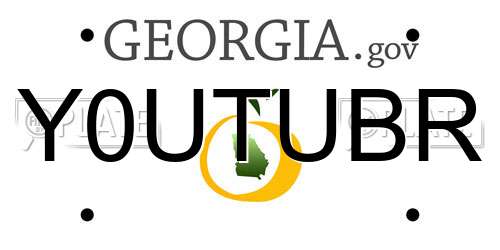 Y0UTUBR Georgia License Plate