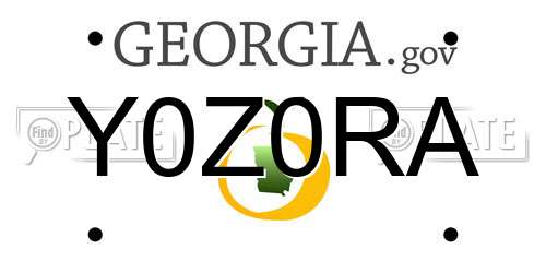 Y0Z0RA Georgia License Plate