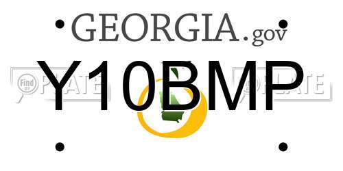 Y10BMP Georgia License Plate