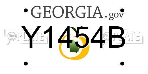 Y1454B Georgia License Plate