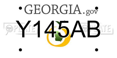Y145AB Georgia License Plate