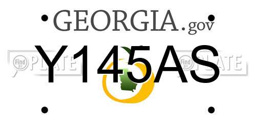 Y145AS Georgia License Plate