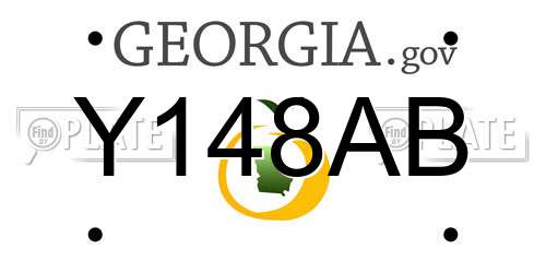 Y148AB Georgia License Plate