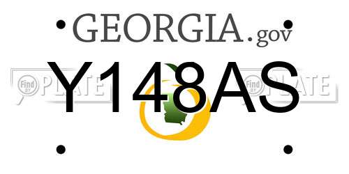 Y148AS Georgia License Plate