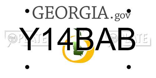 Y14BAB Georgia License Plate