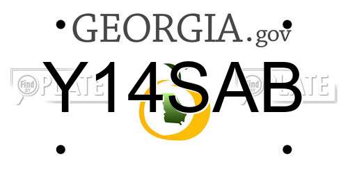 Y14SAB Georgia License Plate