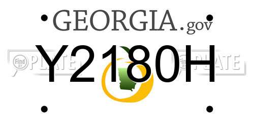 Y2180H Georgia License Plate