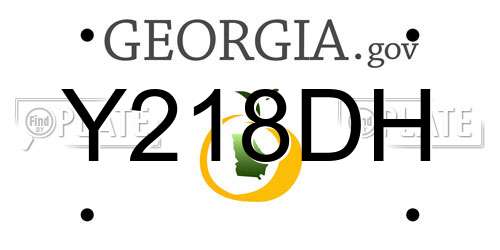 Y218DH Georgia License Plate