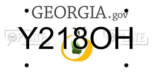 Y218OH Georgia License Plate