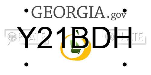 Y21BDH Georgia License Plate