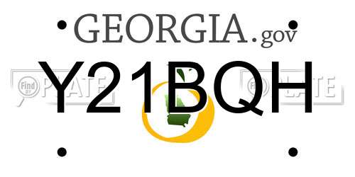 Y21BQH Georgia License Plate